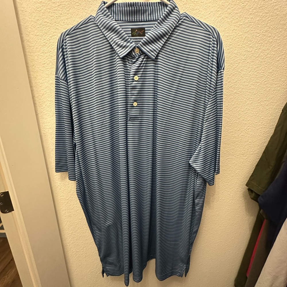 Blue Striped Polo Shirt